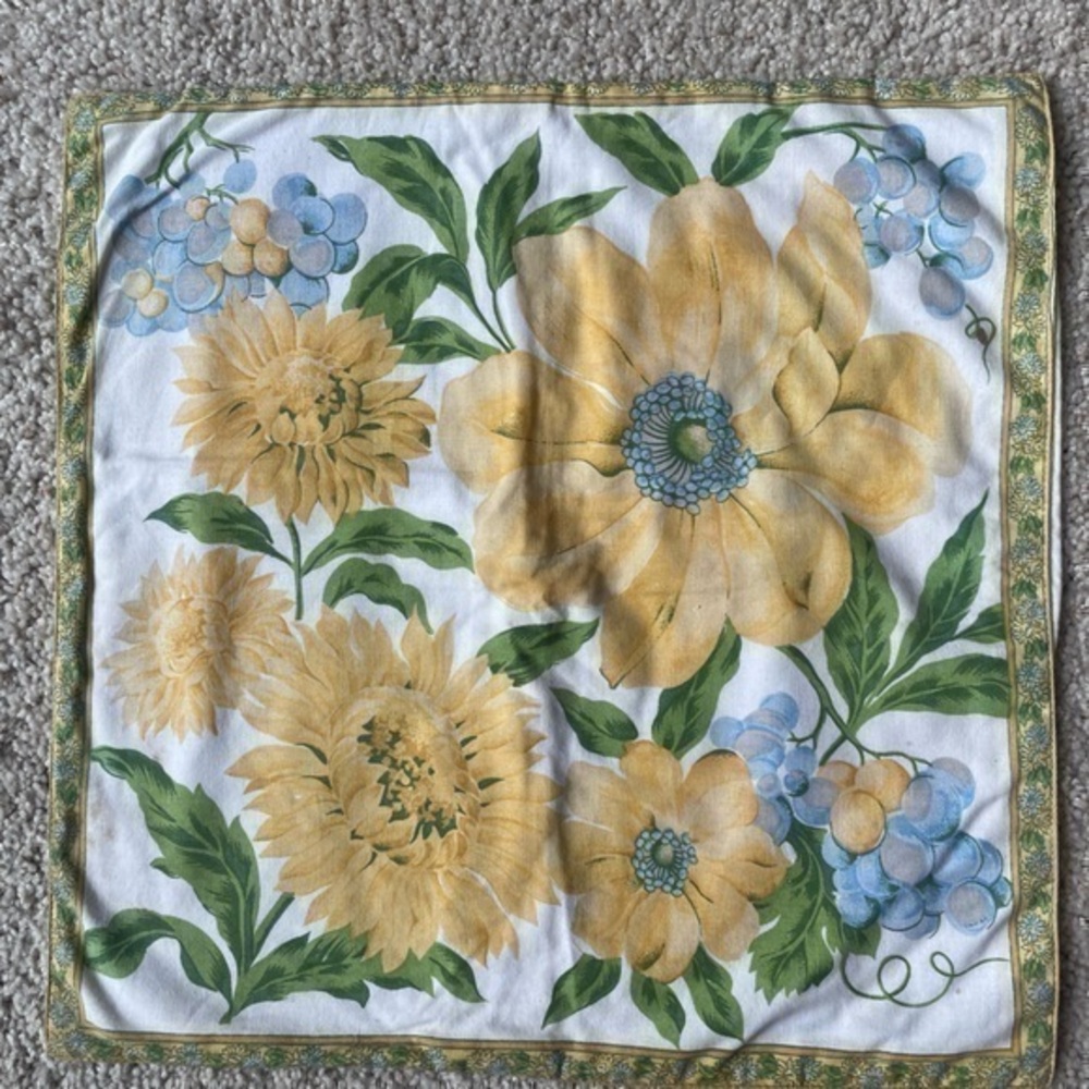 Vintage April Cornell Shabby Chic Square accent pillow sham